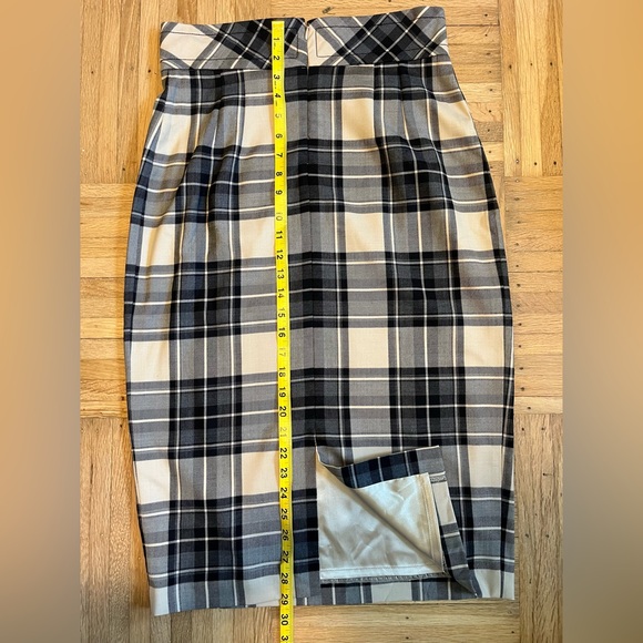 Plenty by Tracy Reese NWT Window Pane Plaid Pencil Skirt Tan/Black SMALL Sz 10 - Picture 7 of 7